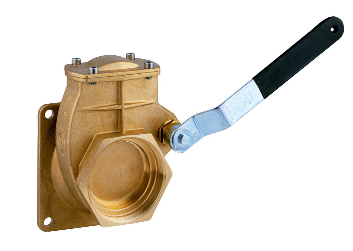 Image of Metaltecnica Zanolo 6"" Brass Lever Valve 4-Bolt Flange X NPT. | Chandler VAC