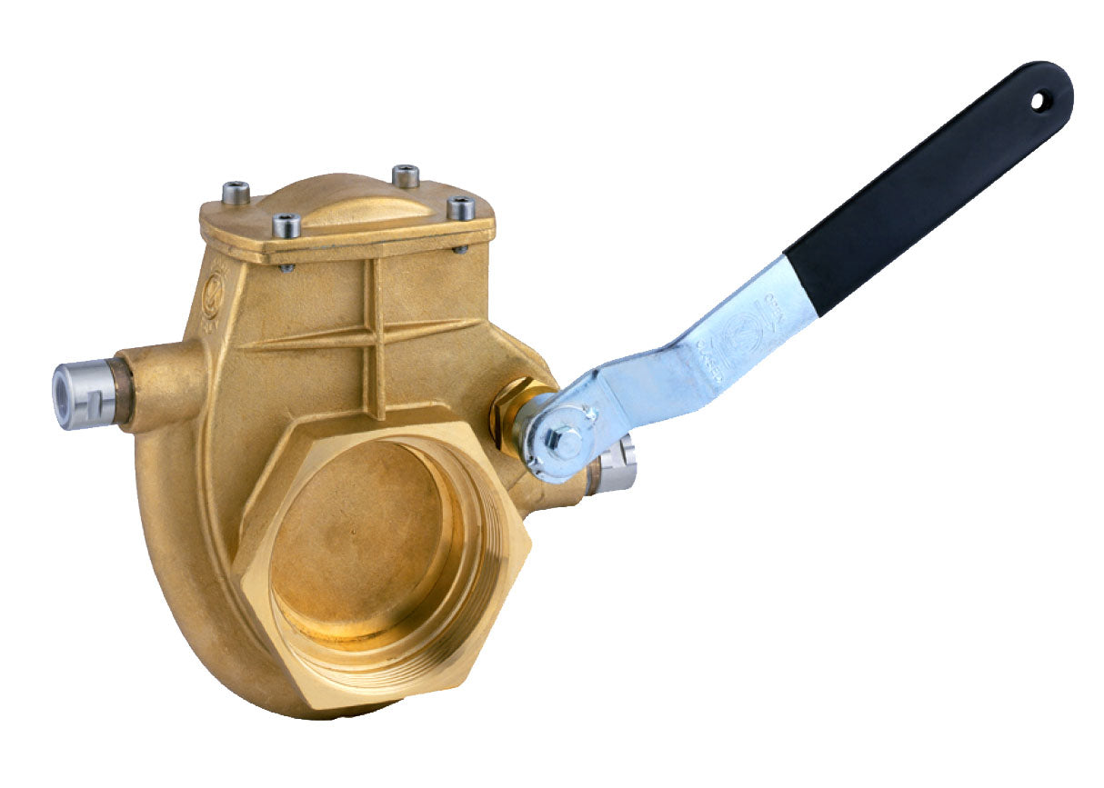 Image of Metaltecnica Zanolo 6"" Brass Lever Valve 4-Bolt Flange X NPT. | Chandler VAC