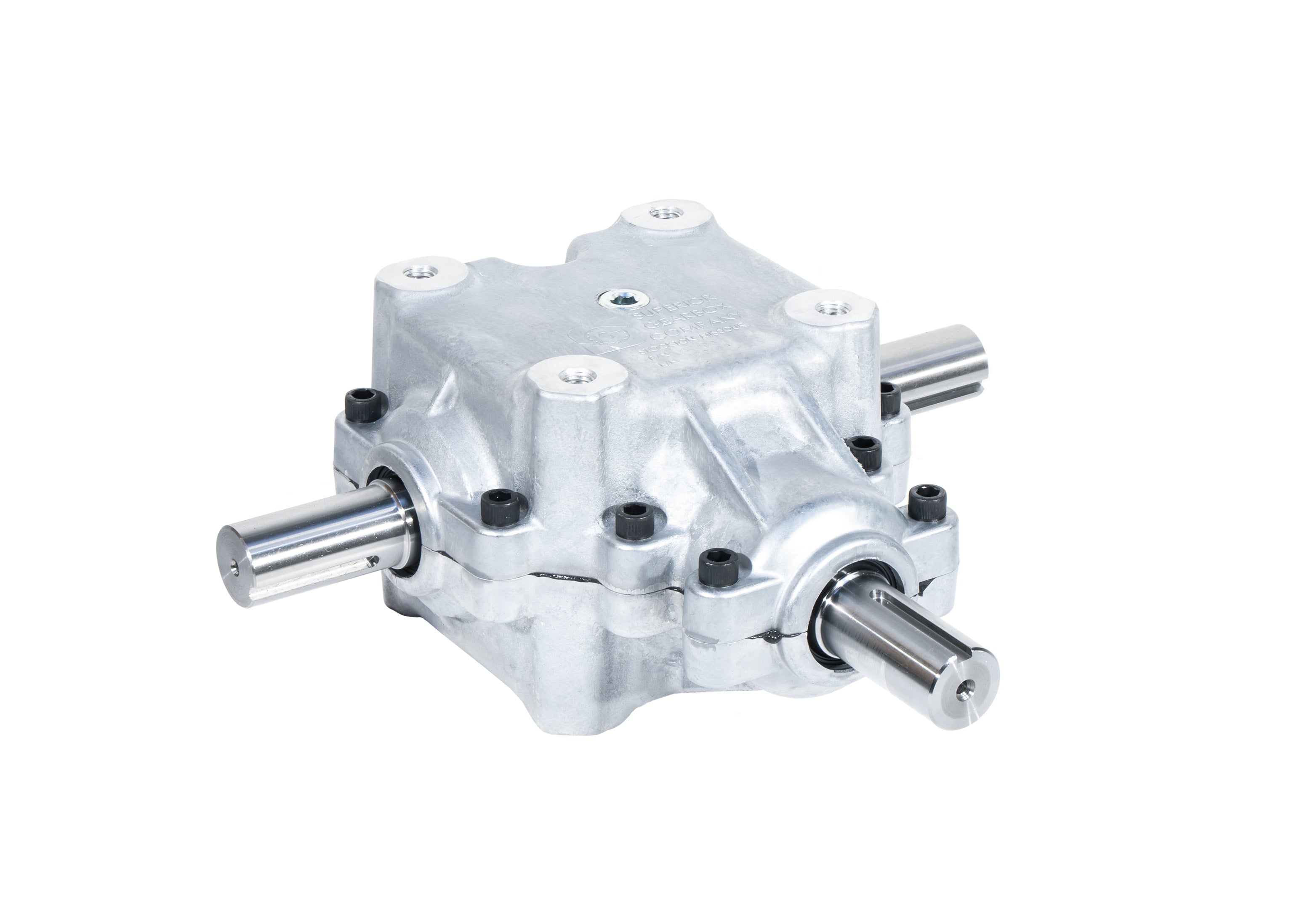 Caja de engranajes Chandler VAC de 3 ejes (serie 500) con ejes de 1 1/4", relación 1:1 y chavetero de 1/4"