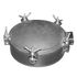 Chandler VAC 20" Steel Lid Manway with 6" Steel Neck - 5 Wingnut