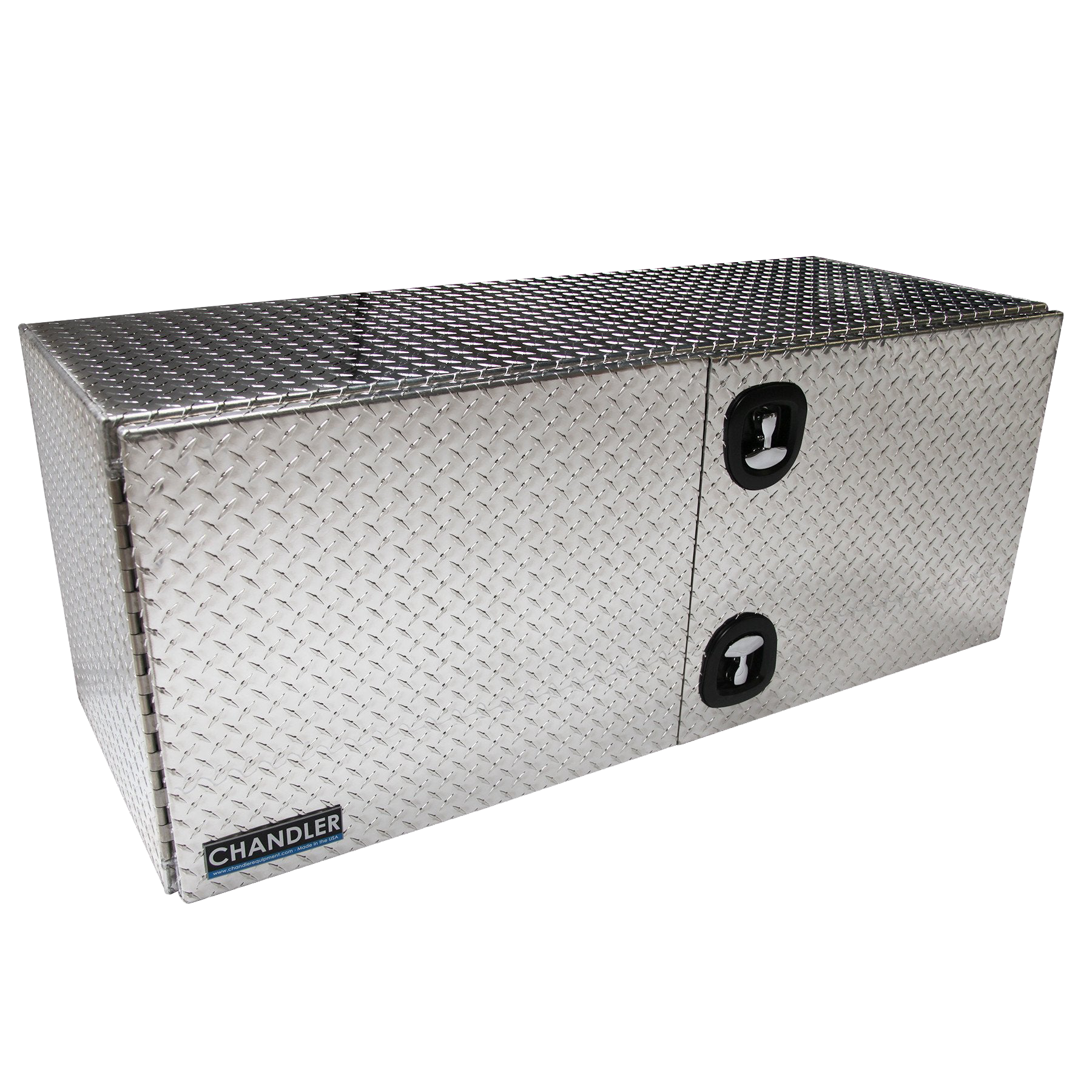 Underbody Aluminum Tread Plate Barn Door Toolbox - 24x24x48 Double Latch