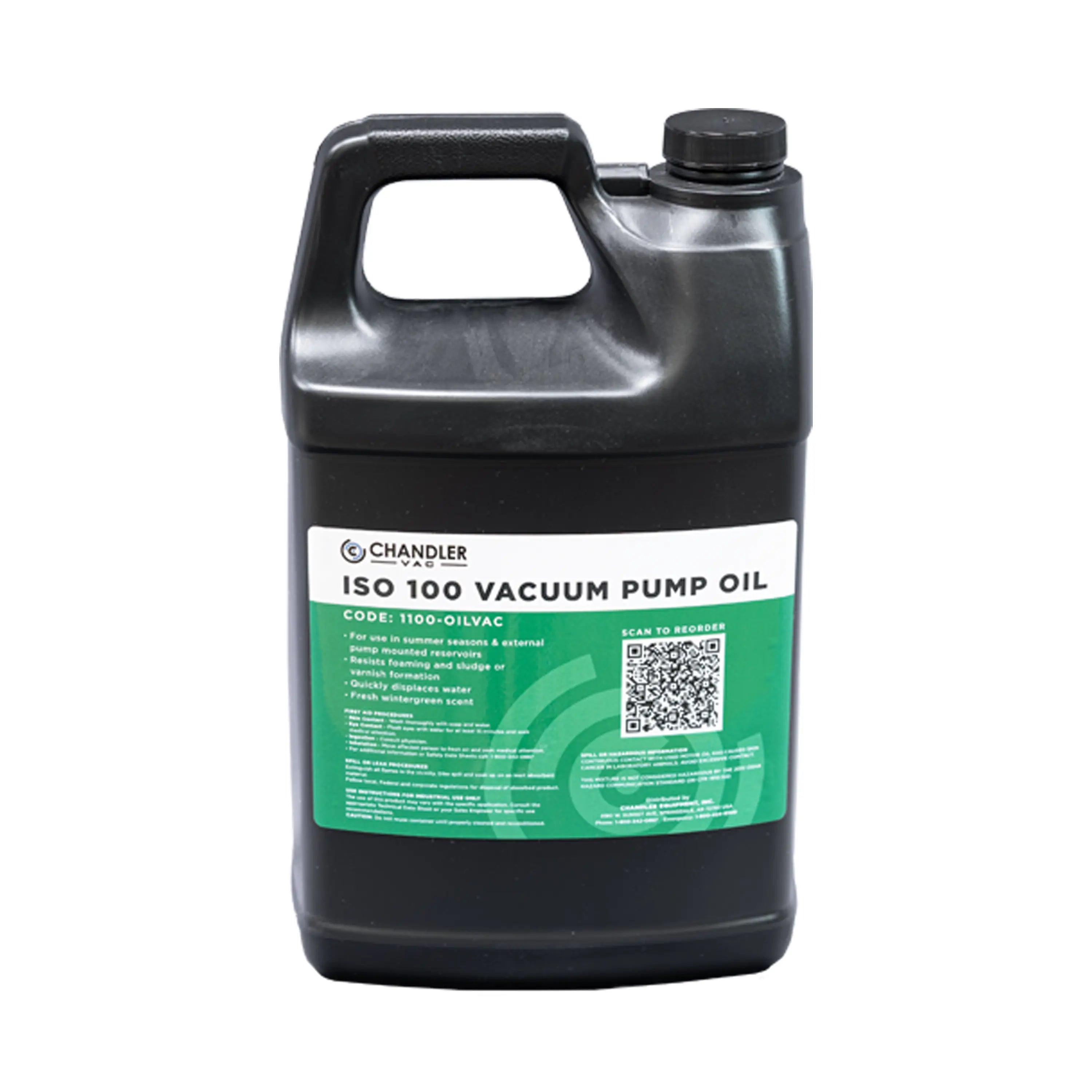 1 Gallon Container of Chandler Vacuum ISO 100 Vacuum Pump Oil for use in summer seasons and external pump mounted reservoirs