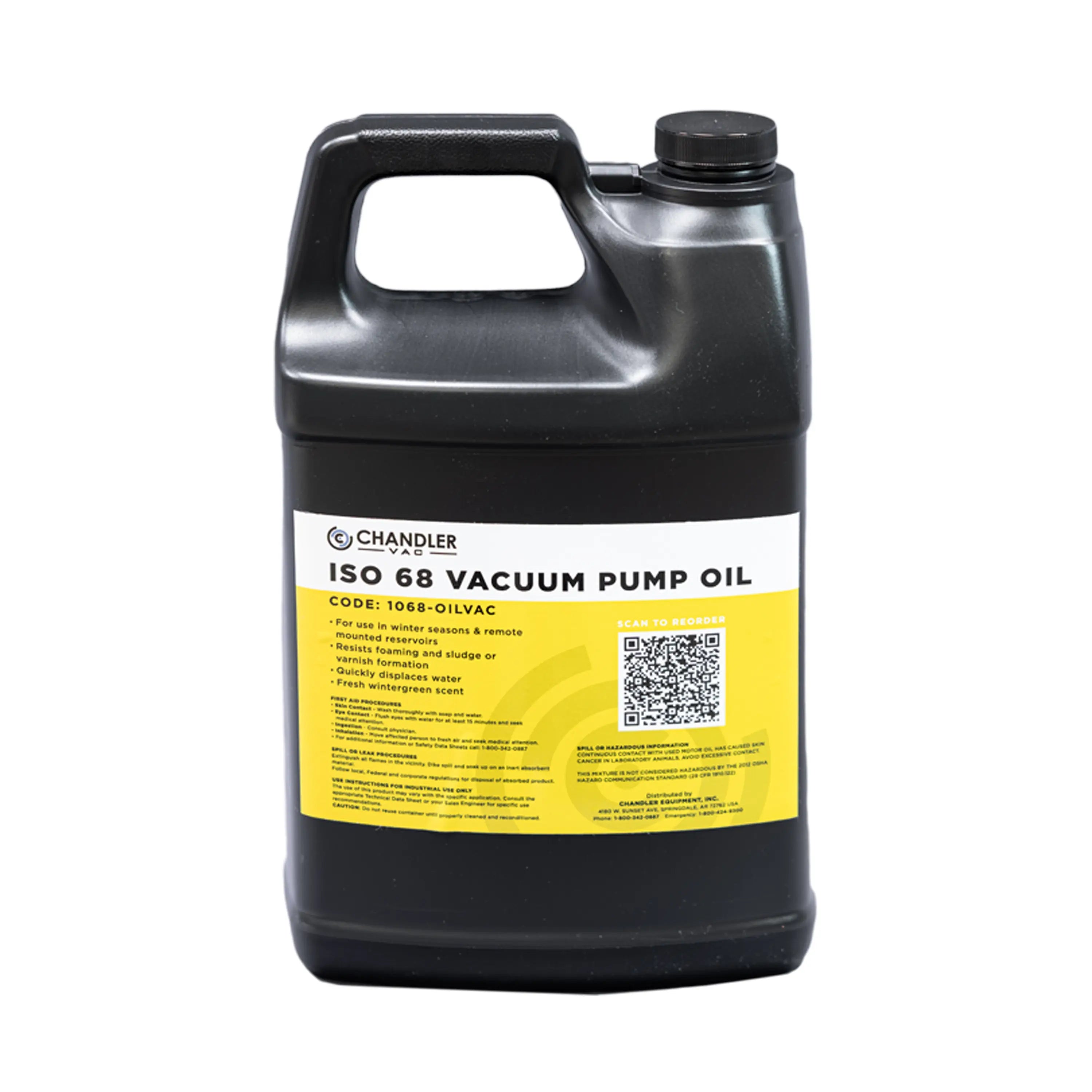 1 Gallon Container of Chandler Vacuum ISO 68 Vacuum Pump Oil for use in winter seasons and remote mounted reservoirs